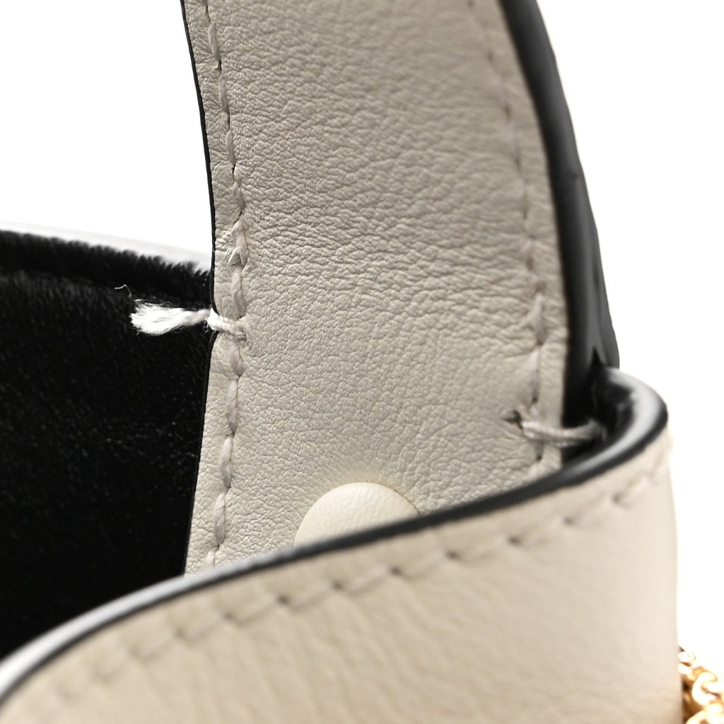 Calfskin Buckle Bag With Jeweled Belt White Black