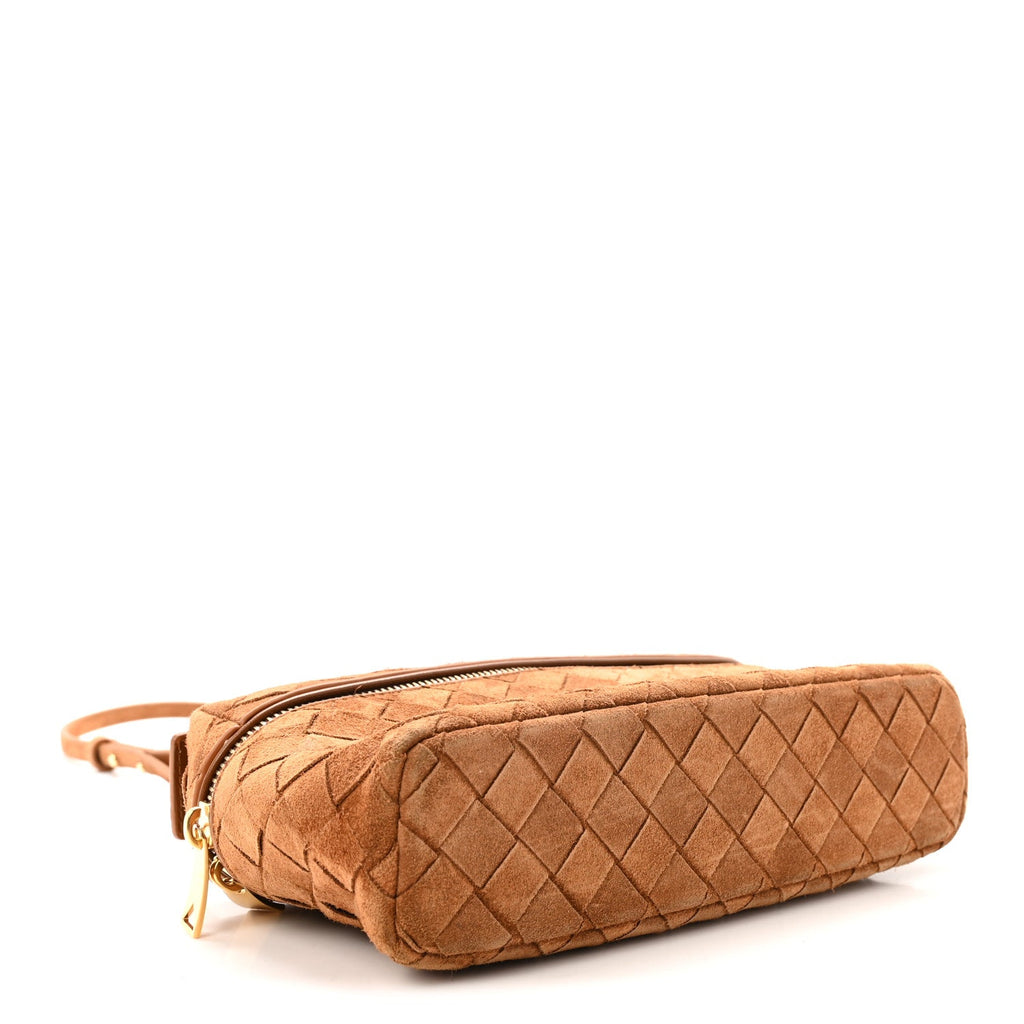 Suede Intrecciato Bang Bang Vanity Case Amber