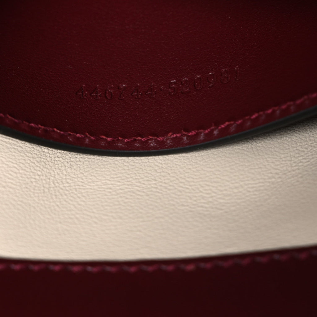 Calfskin Matelasse Mini GG Marmont Shoulder Bag Rosso Ancora