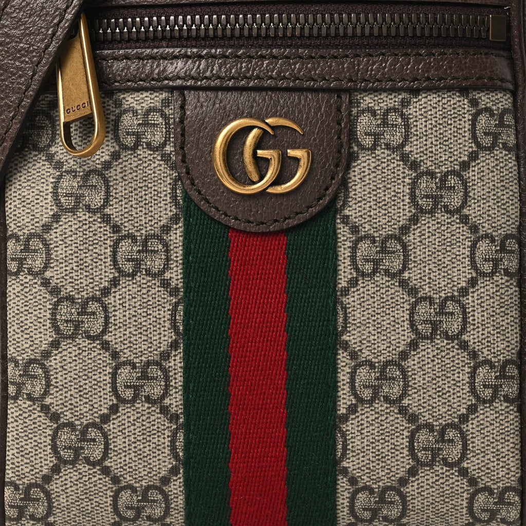 GG Supreme Monogram Web Mini Ophidia Messenger Brown