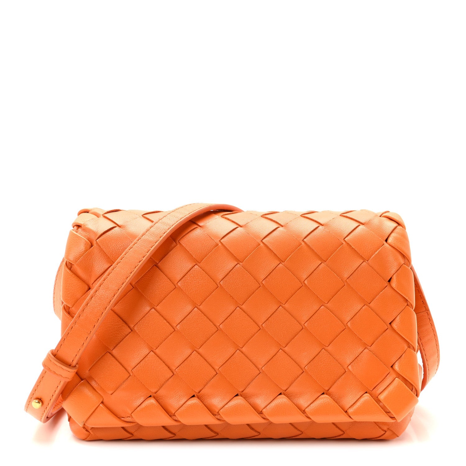 Nappa Intrecciato Mini Crossbody Tangerine