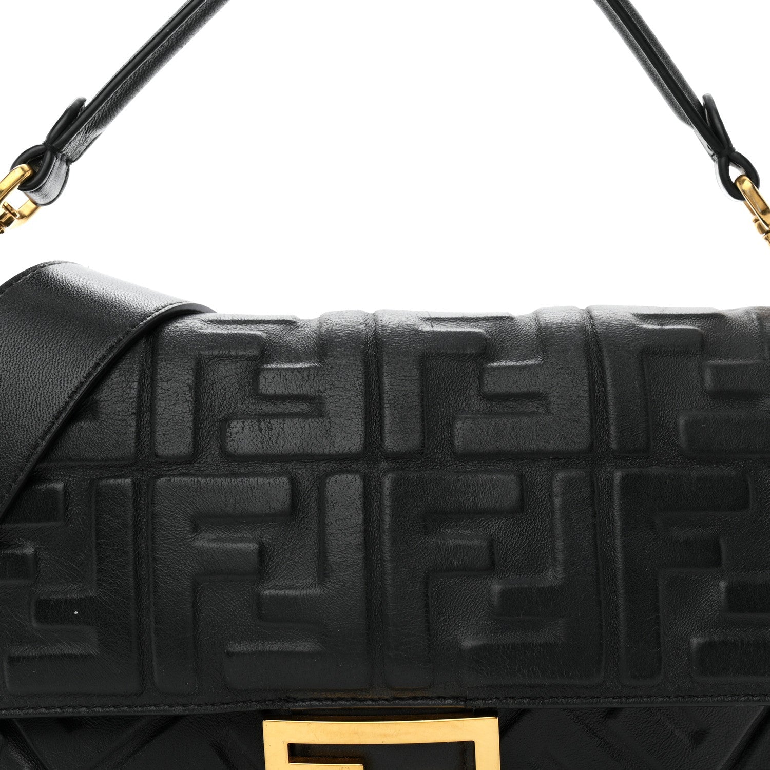 Nappa FF 1974 Embossed Baguette Black