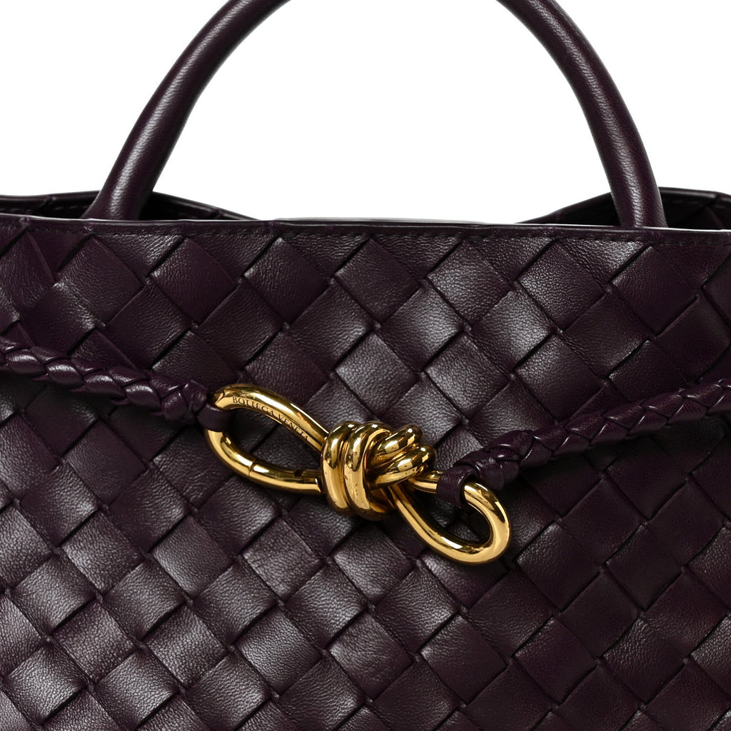 Nappa Intrecciato Small East West Andiamo Shoulder Bag Dark Mystic