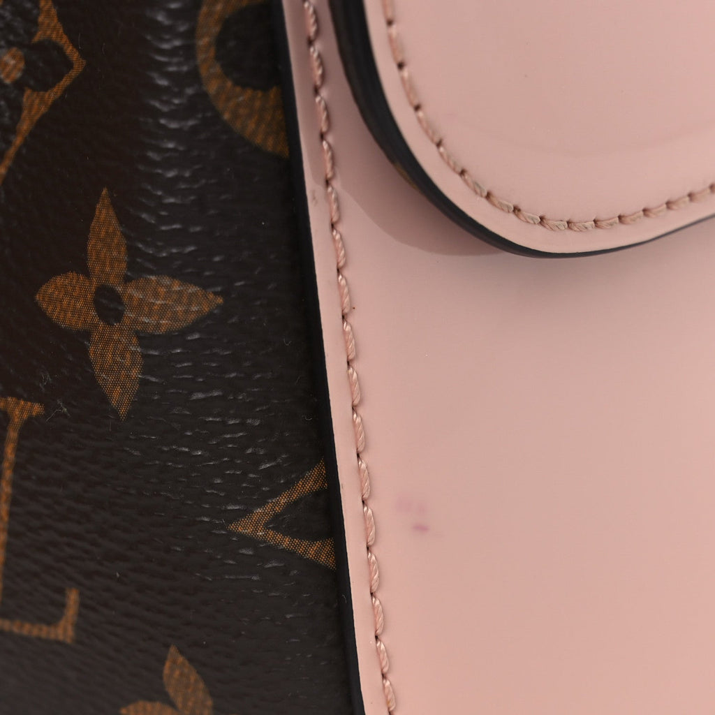 Patent Calfskin Monogram Cherrywood BB Rose Ballerine