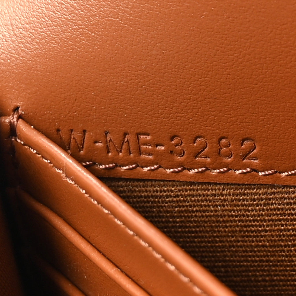 Triomphe Canvas Lambskin Wallet On Strap Tan