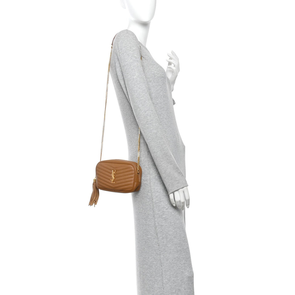 Grain De Poudre Matelasse Monogram Mini Lou Camera Bag Dark Natural