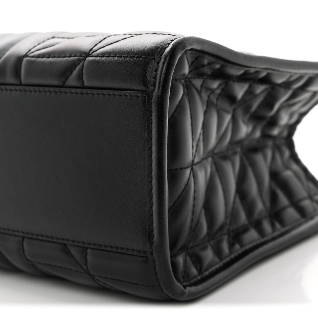 Calfskin Matelasse Aria Small GG Marmont Shoulder Tote Black