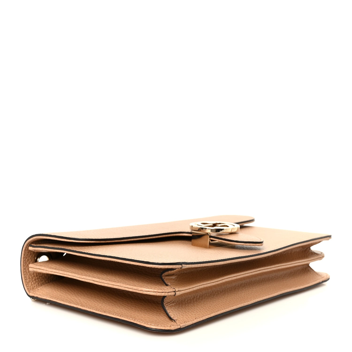 Dollar Calfskin Interlocking G Shoulder Bag Camelia