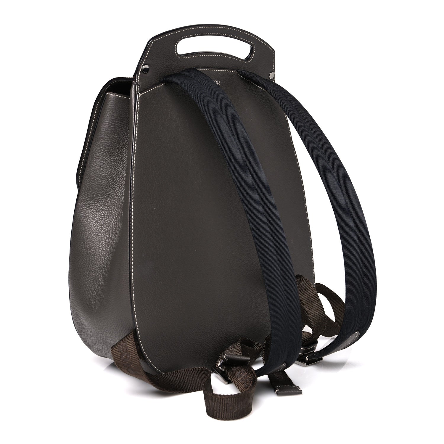 Grained Calfskin Maxi Gallop Sling Bag Grey