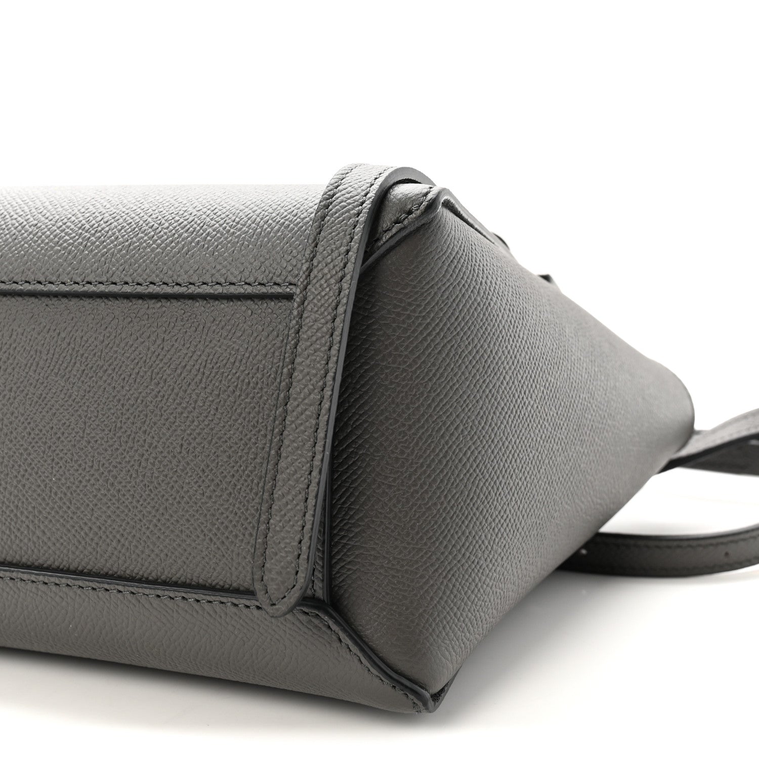 Grained Calfskin Nano Belt Bag Grey