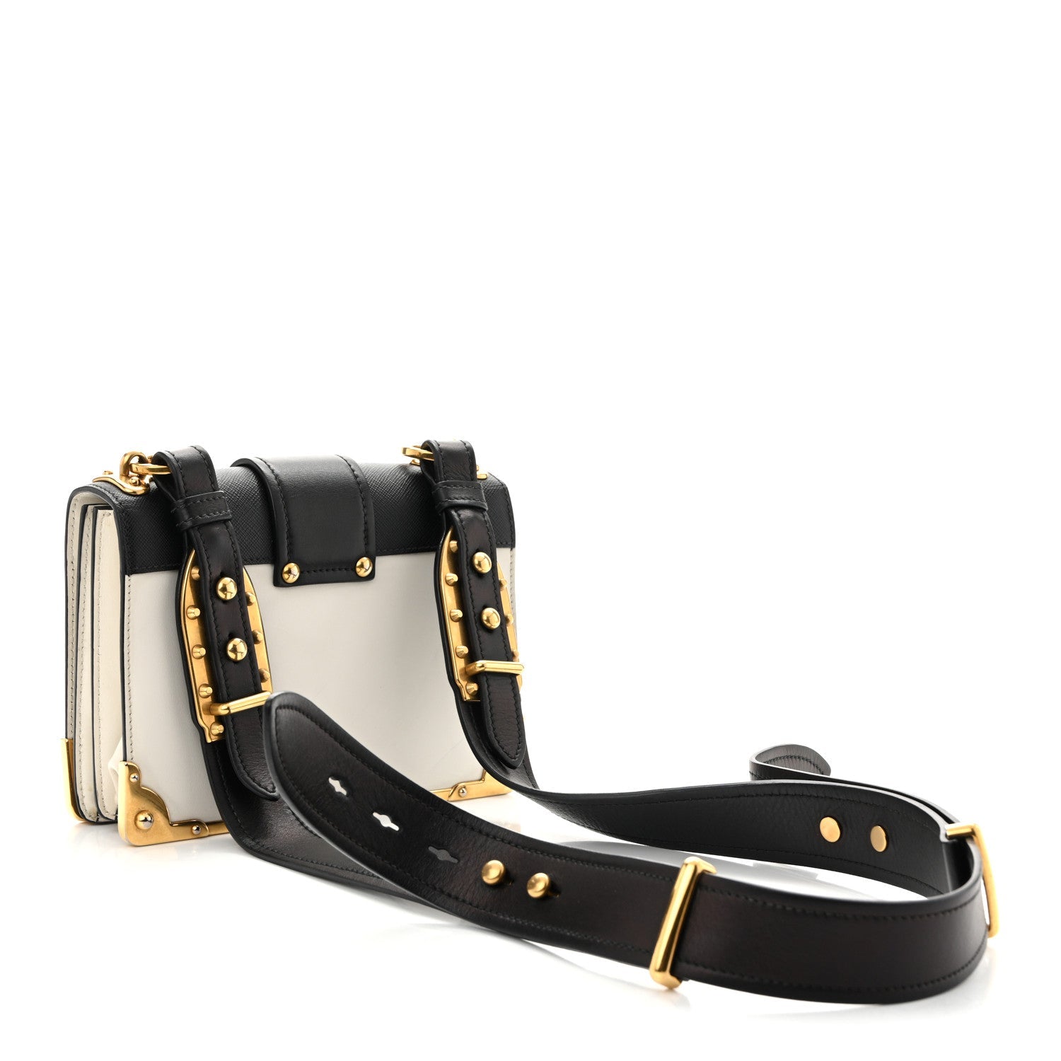 City Calf Saffiano Cahier Bag Talco Black