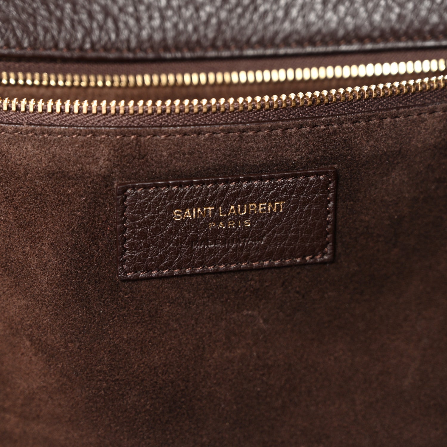 Grained Deerskin Bea Tote Marron Fonce