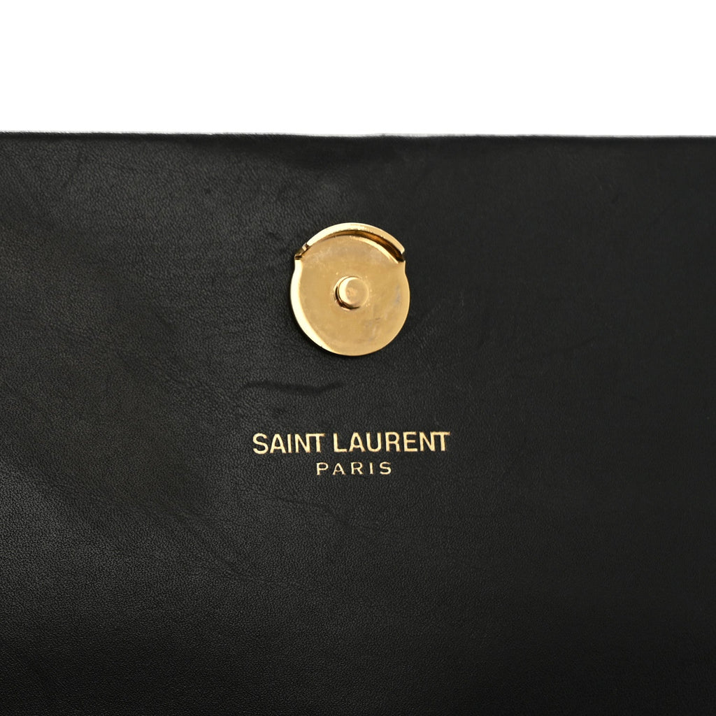Calfskin Small Classic Monogram Kate Tassel Satchel Black