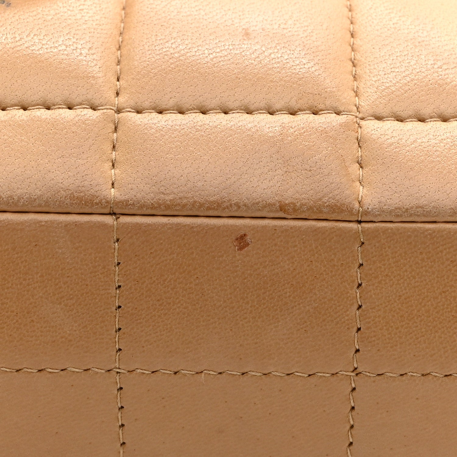 Lambskin East West Chocolate Bar Flap Beige