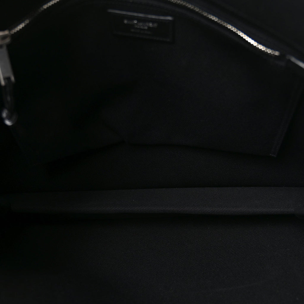 Linen Calfskin Rive Gauche Tote Black