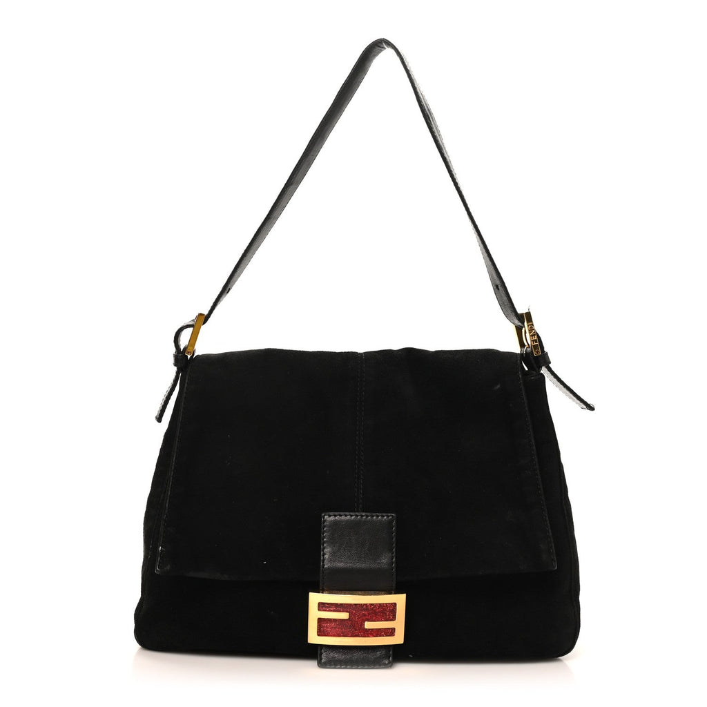 Suede Mama Baguette Black
