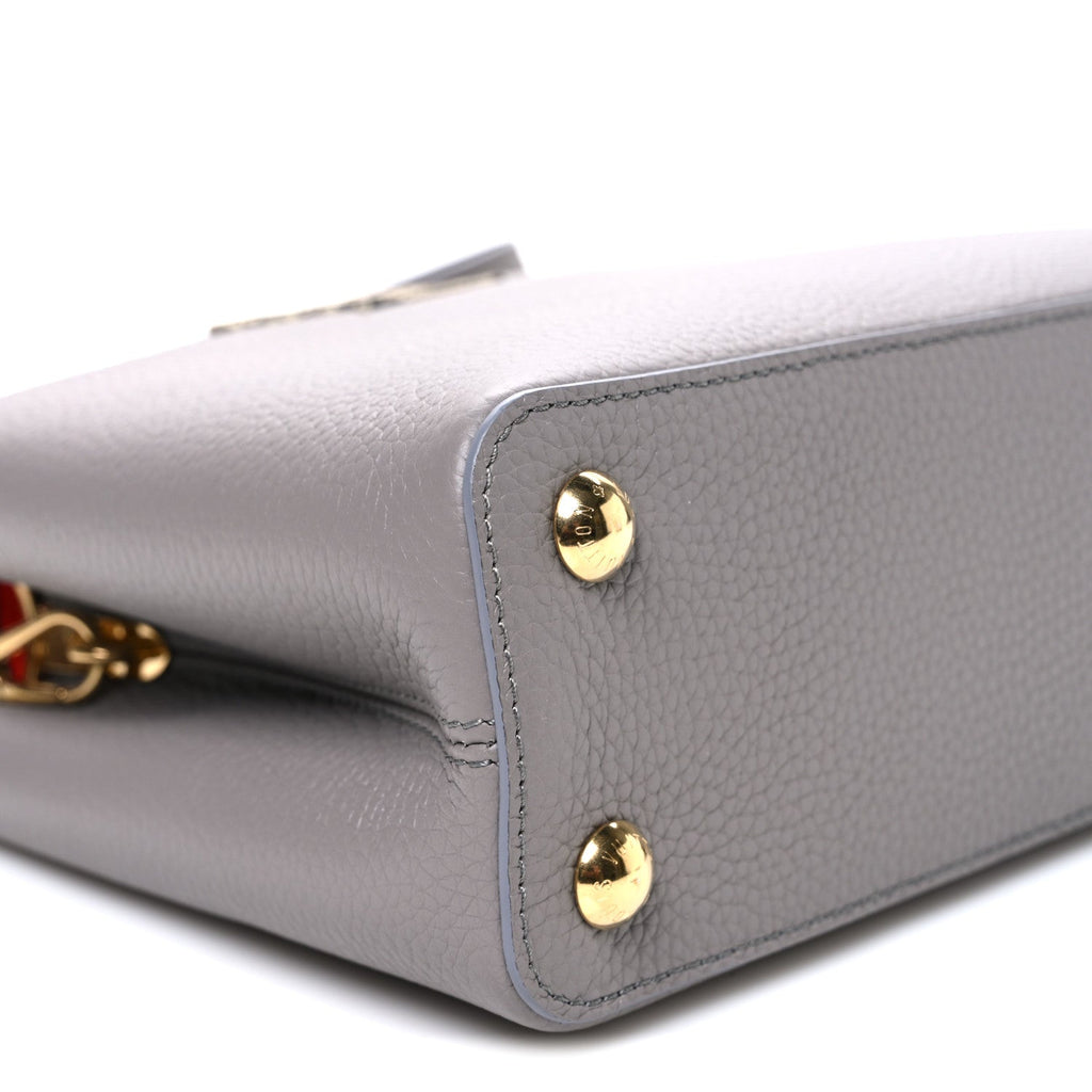 Taurillon Snakeskin Capucines BB Steeple Grey