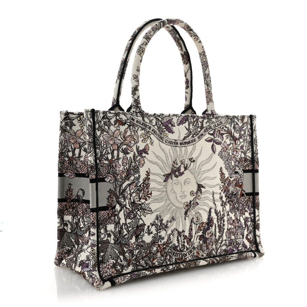 Canvas Embroidered Medium 4 Saisons Hiver Soleil Book Tote Multicolor