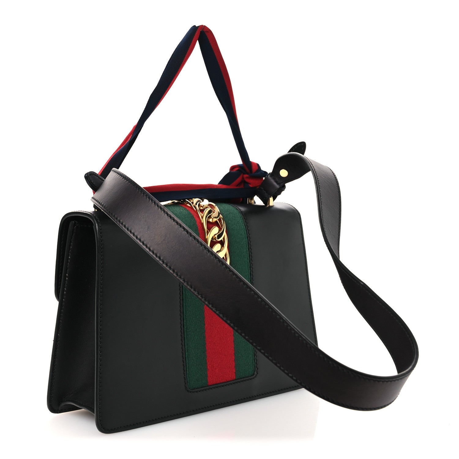 Calfskin Small Sylvie Shoulder Bag Black