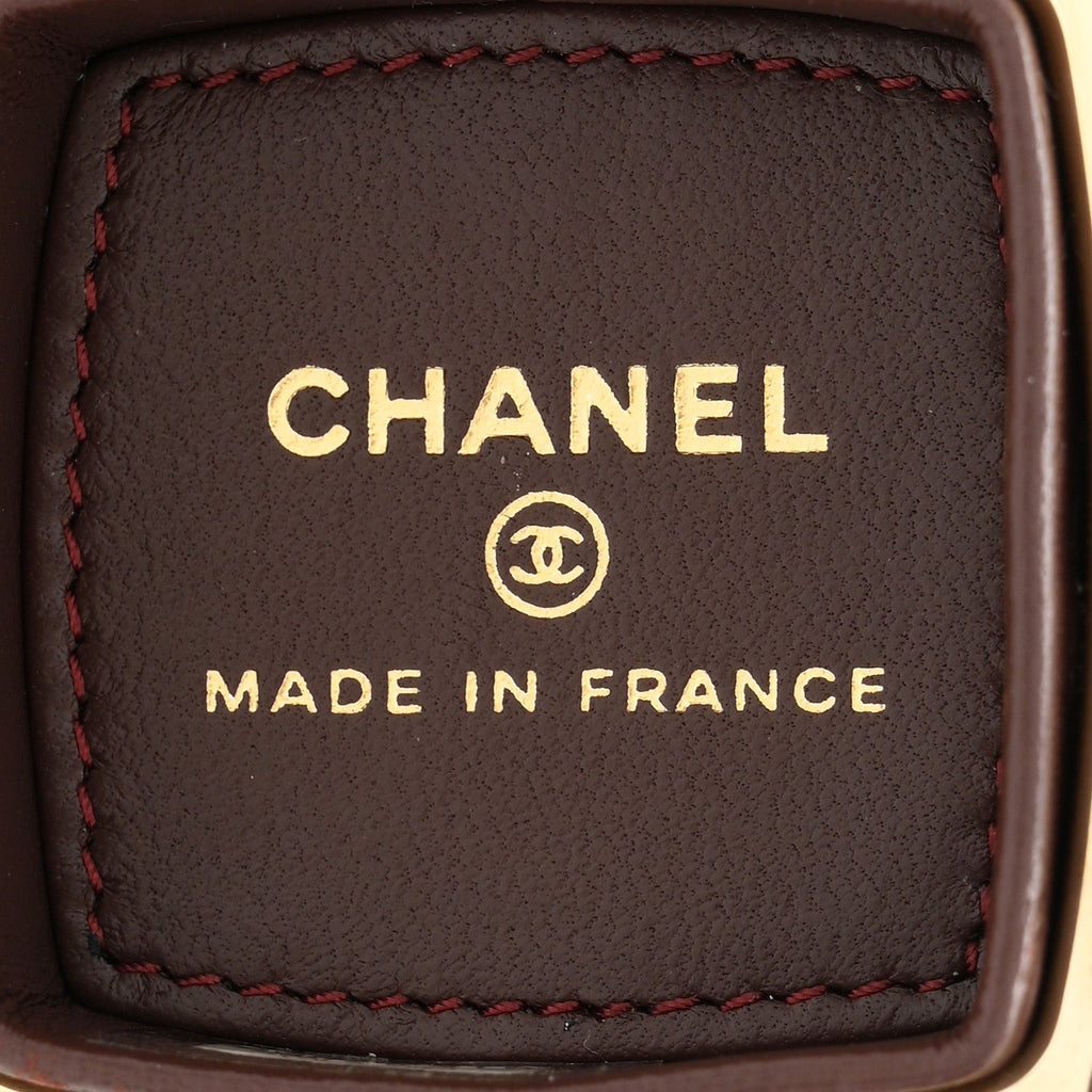 Lambskin Quilted Small Beauty Box Clutch With Chain Black