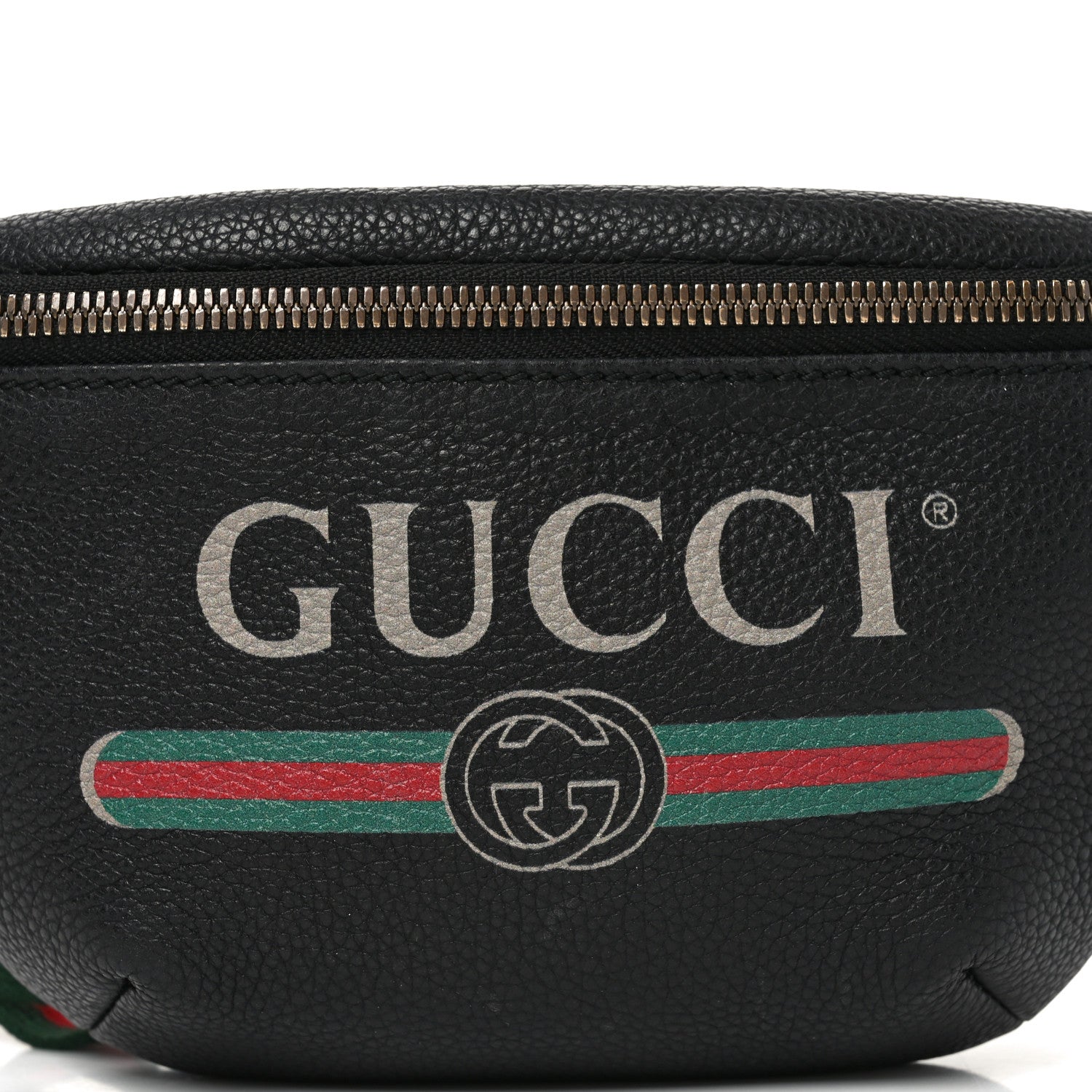 Grained Calfskin Small Logo Belt Bag Black