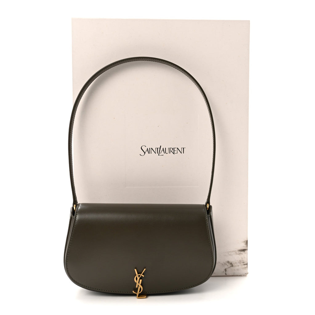 Box Calfskin Mini Voltaire Shoulder Bag  Deep Musk