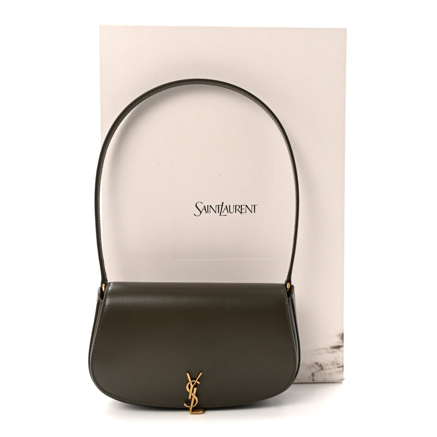 Box Calfskin Mini Voltaire Shoulder Bag  Deep Musk