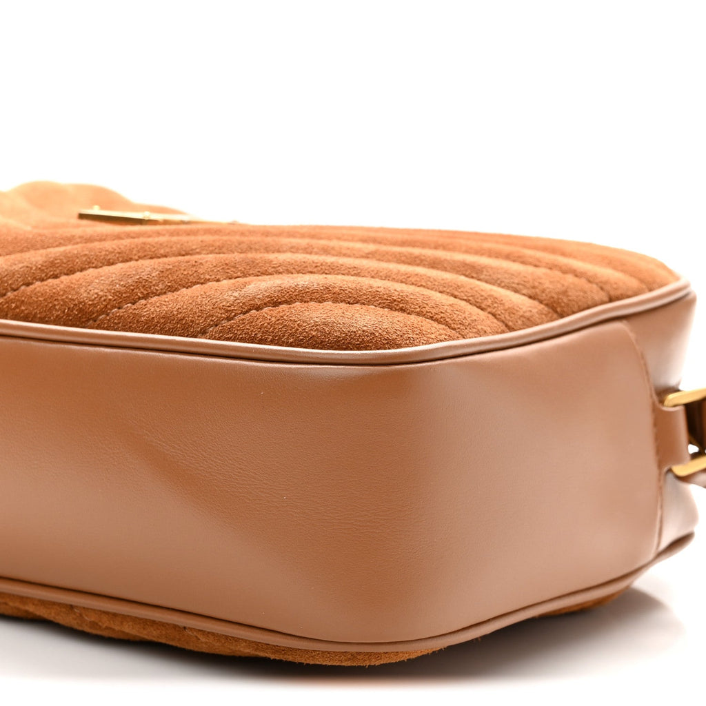 Suede Matelasse Monogram Lou Camera Bag Cinnamon