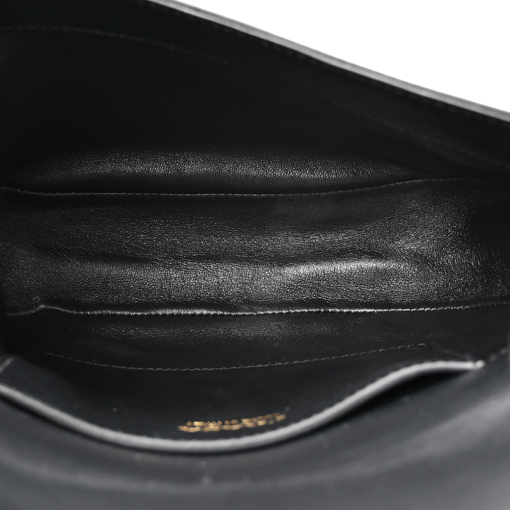 Soft Calfskin Triangle Arque Flap Shoulder Bag Black