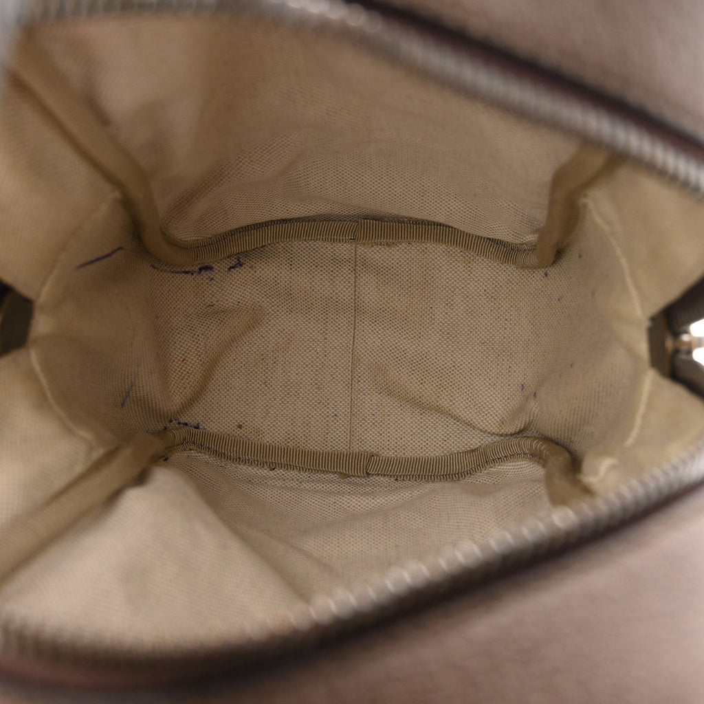 X ADIDAS Crystal Vintage Monogram Textured Dollar Calfskin Web Trefoil Logo Bag Mid Natural Nut Off White New Acero