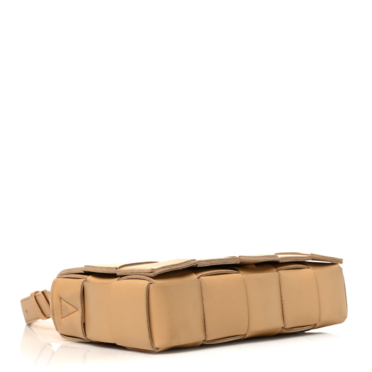 Lambskin Maxi Intrecciato Cassette Crossbody Bag Almond
