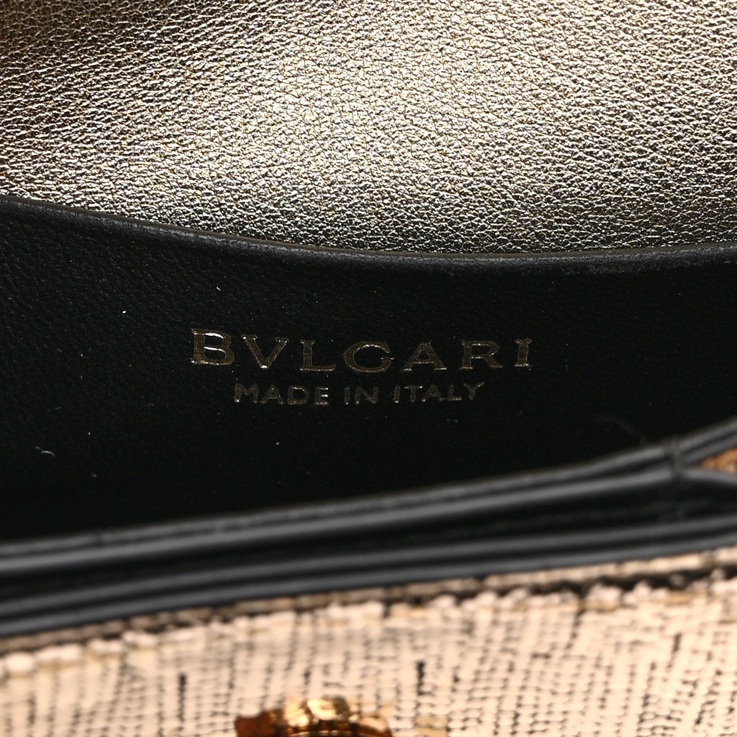 Metallic Calfskin Serpenti Forever Micro Bag  Gold