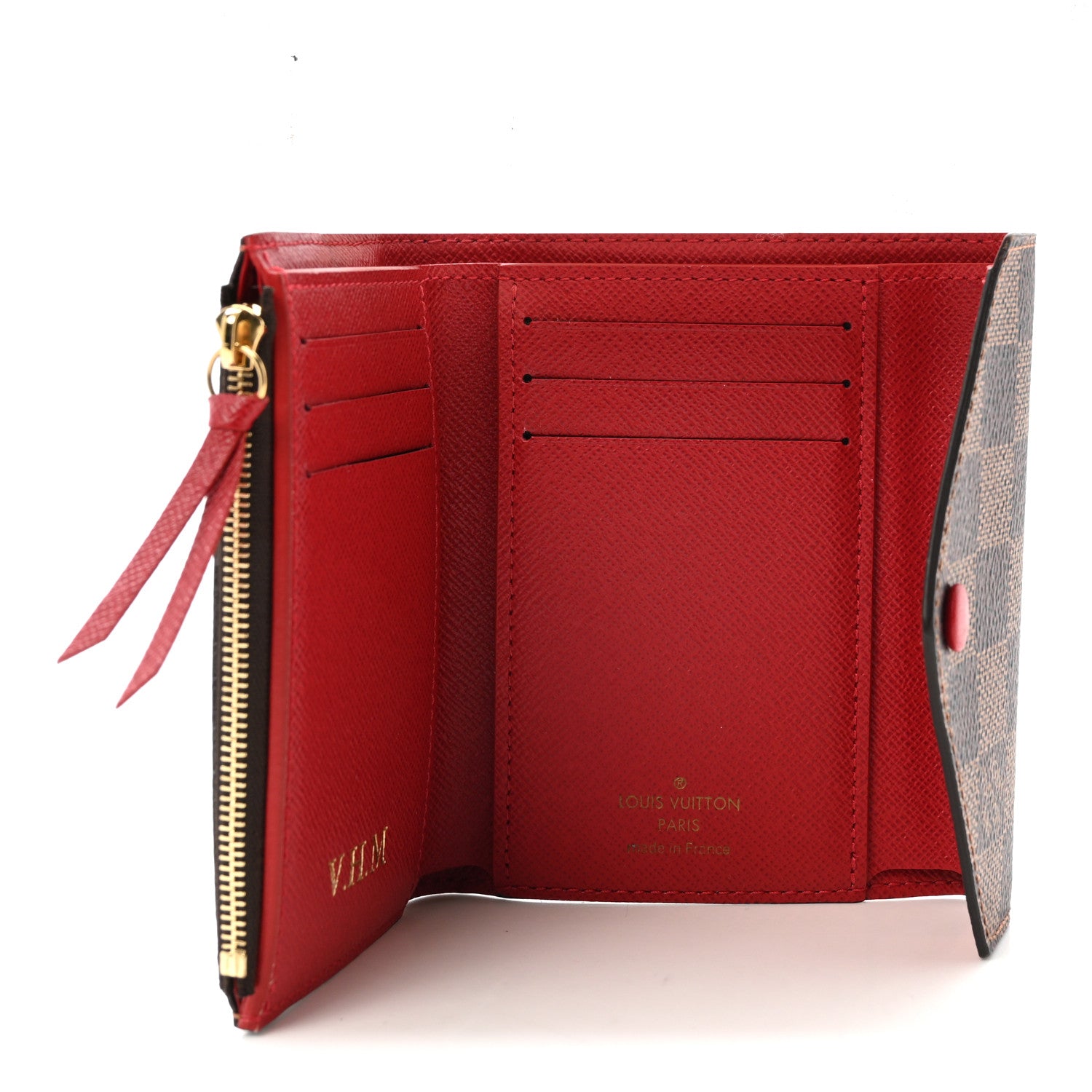 Damier Ebene Victorine Wallet Red