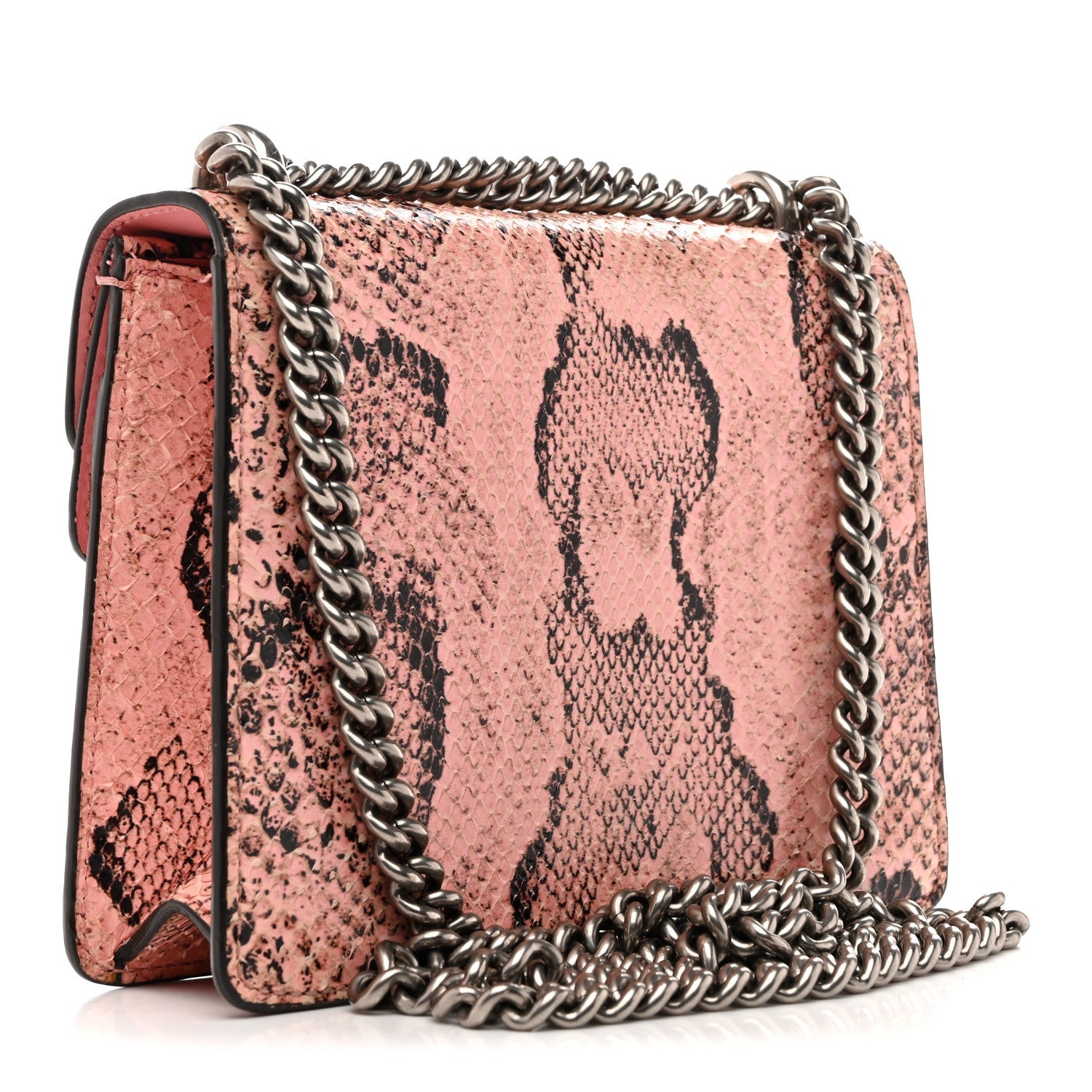 Snakeskin Enamel Mini Dionysus Shoulder Bag Pastel Pink