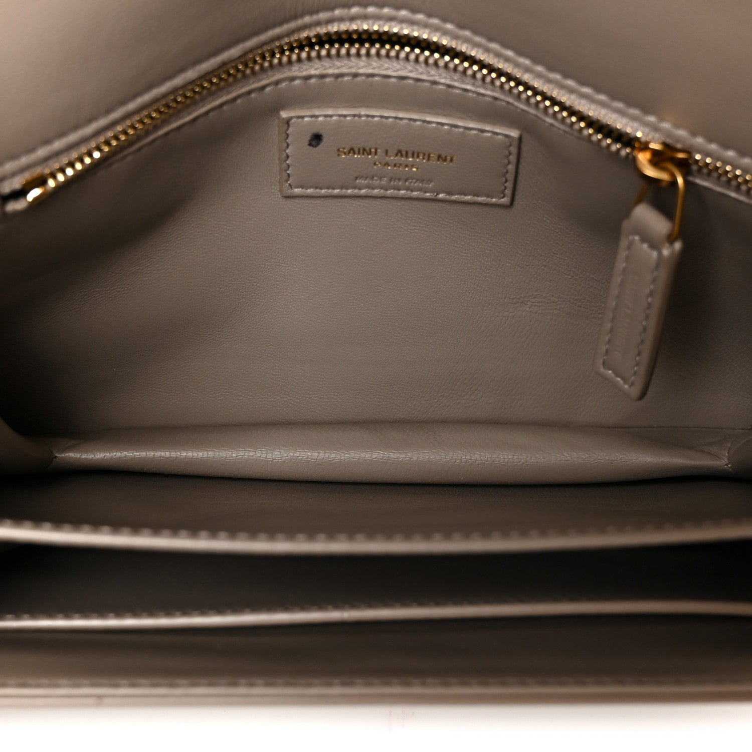 Smooth Calfskin Le Maillon Satchel Greyish Brown