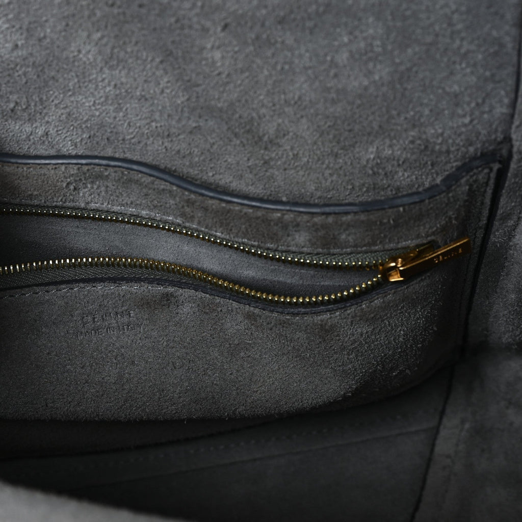 Soft Grained Calfskin Sangle Bucket Bag Storm
