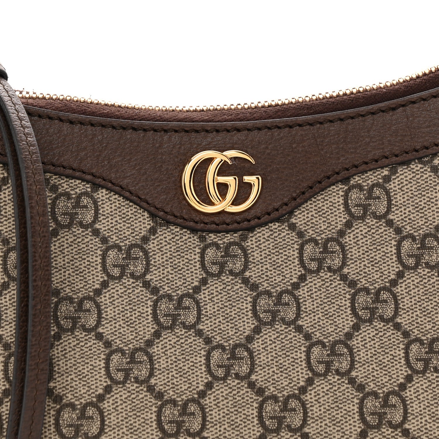 GG Supreme Monogram Textured Dollar Calfskin Small Ophidia Hobo Beige Ebony New Acero