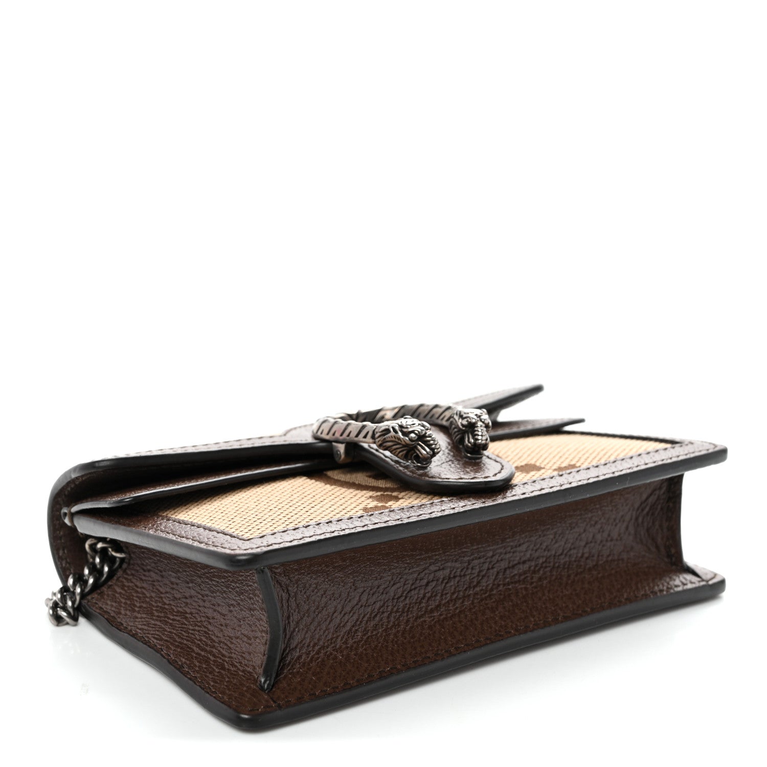 Monogram Jumbo GG Textured Dollar Calfskin Super Mini Dionysus Shoulder Bag Camel Ebony New Acero