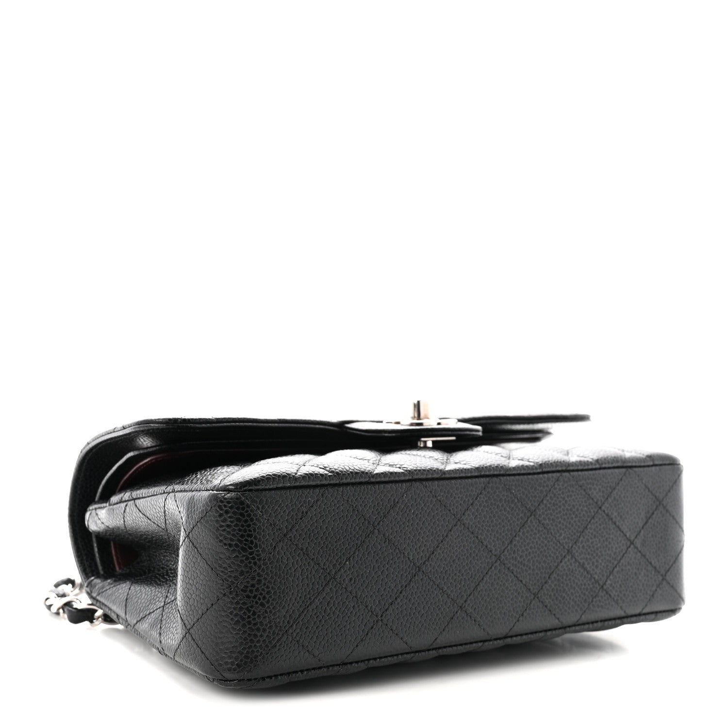 Caviar Quilted Small Double Flap Black