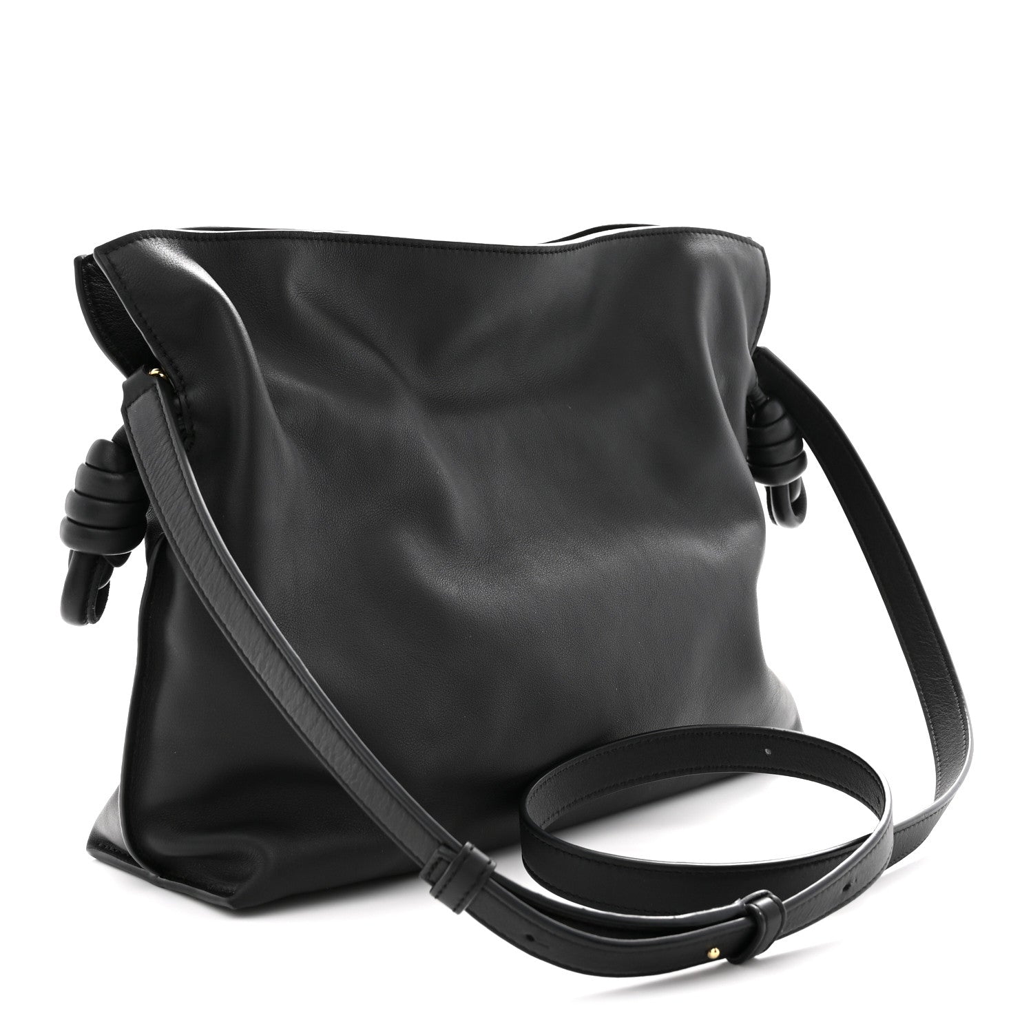 Nappa Medium Flamenco Knot Bag Black
