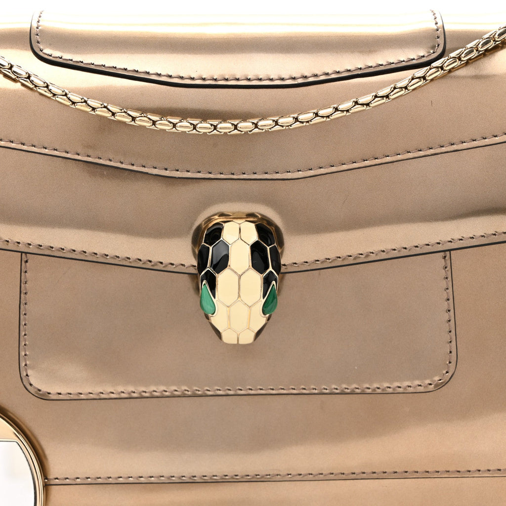 Metallic Calfskin Serpenti Forever Crossbody Bag Bronze