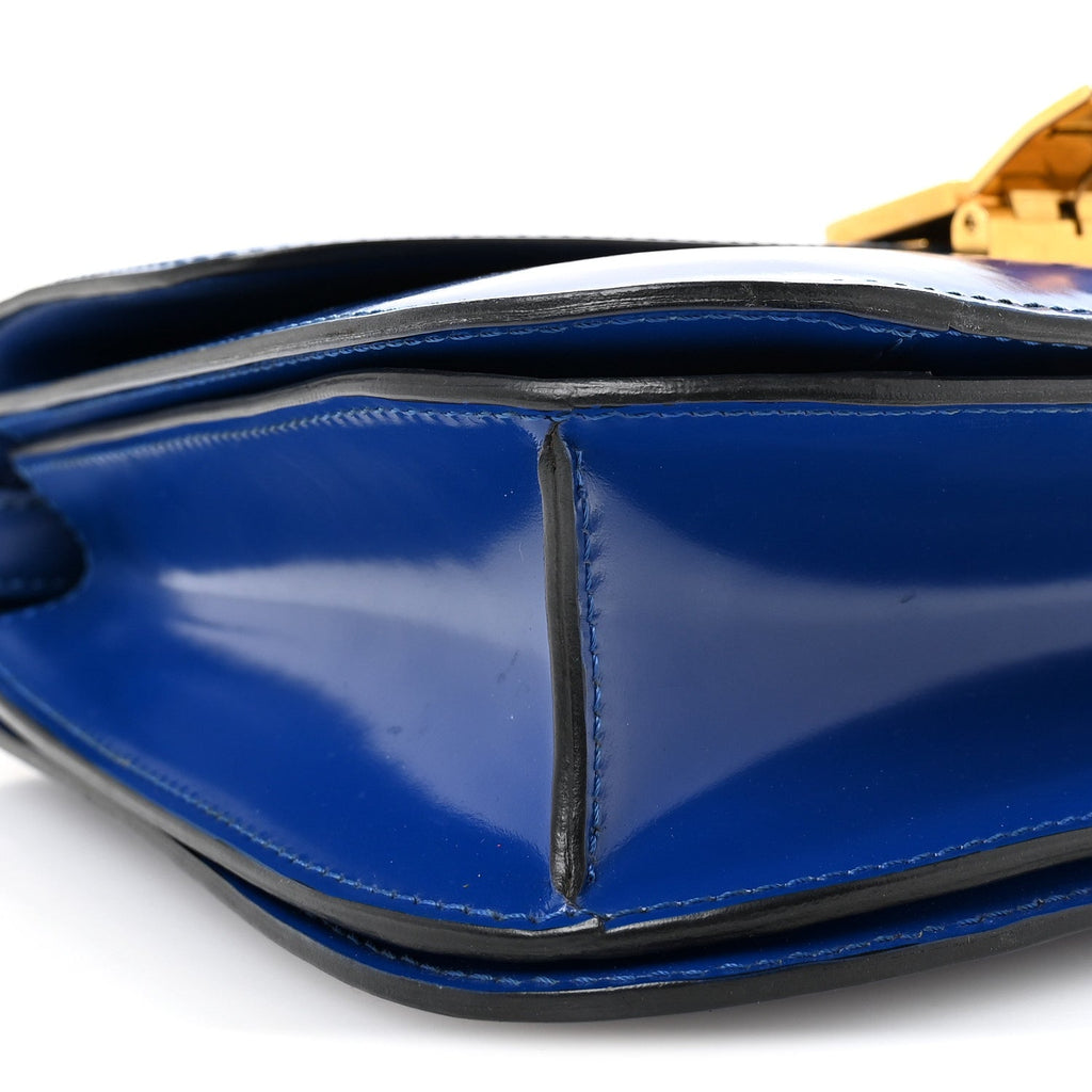 Spazzolato Calfskin Medium Classic Box Flap Bag Royal Blue
