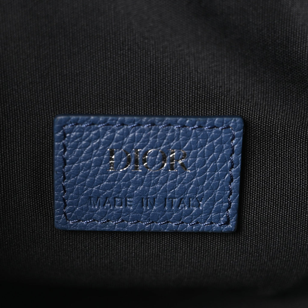 Grained Calfskin Mens Saddle Bag Navy Blue