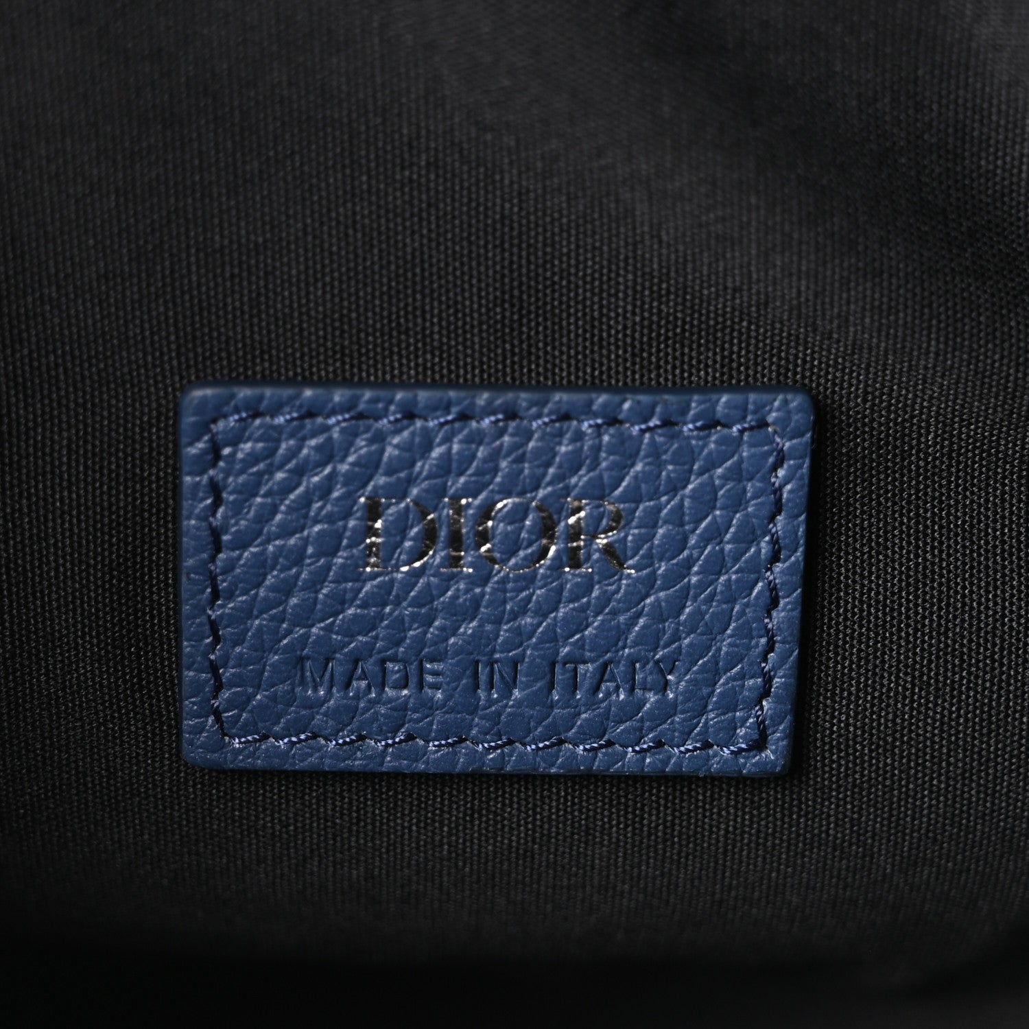 Grained Calfskin Mens Saddle Bag Navy Blue