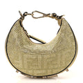 Crystal Vitello Laminato Suede FF Nano Fendigraphy Hobo Bag Platino