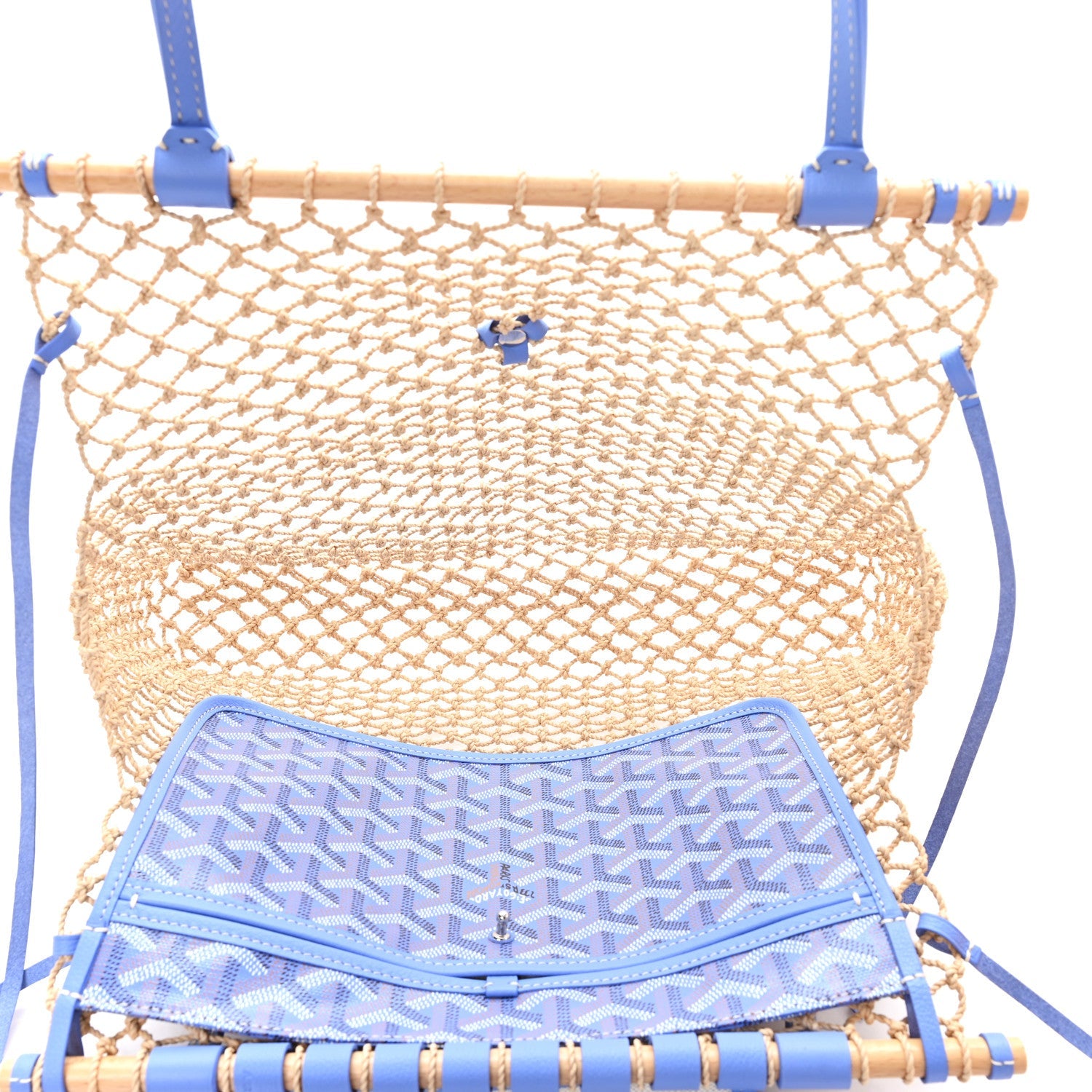 Goyardine Net Aligre Tote Light Blue