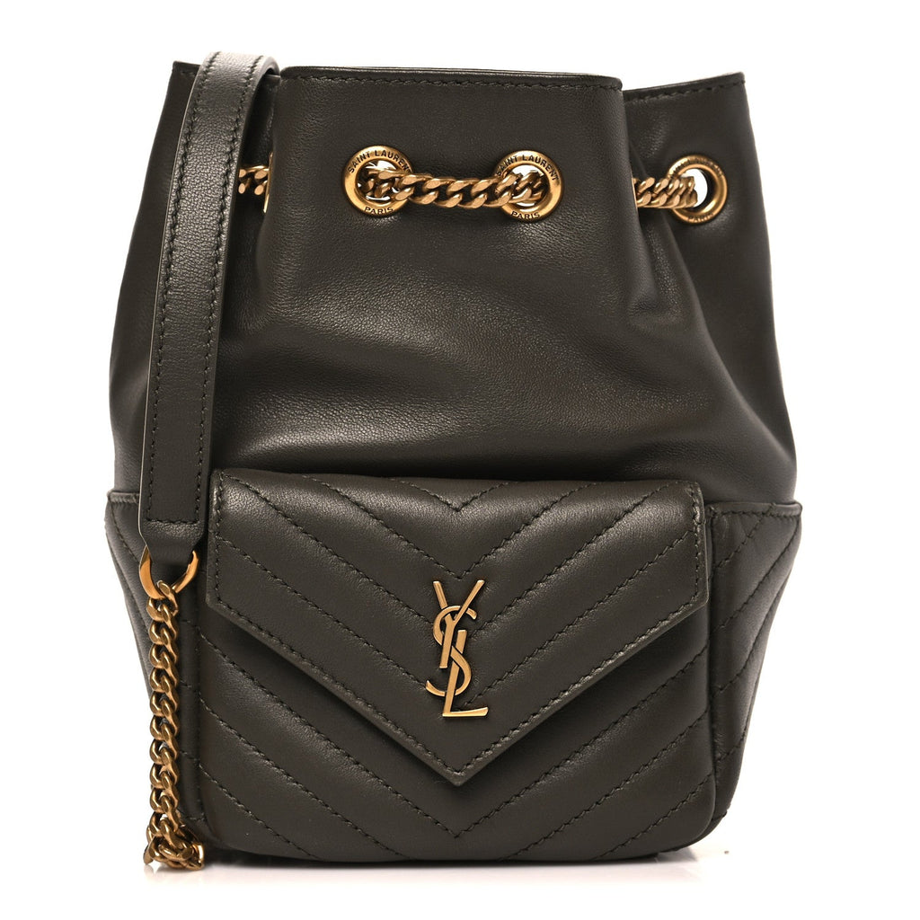 Lambskin Matelasse Monogram Joe Nano Bucket Bag Light Musk