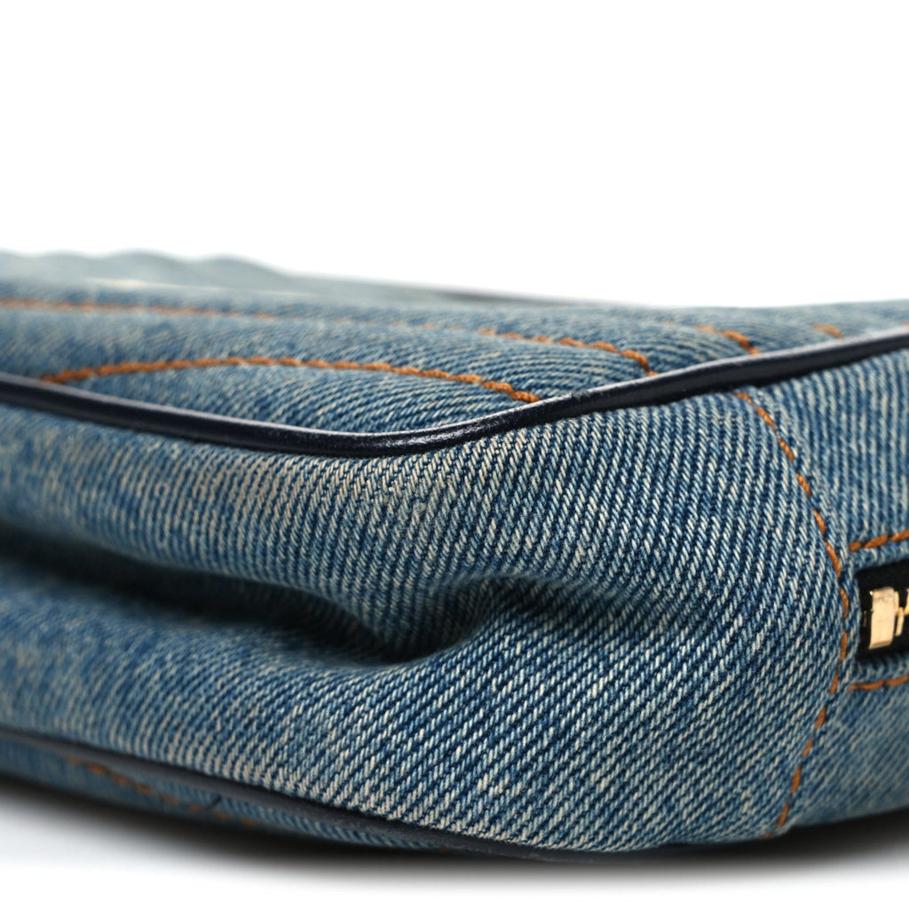 Denim Matelasse Monogram Mini Lou Camera Bag California Blue
