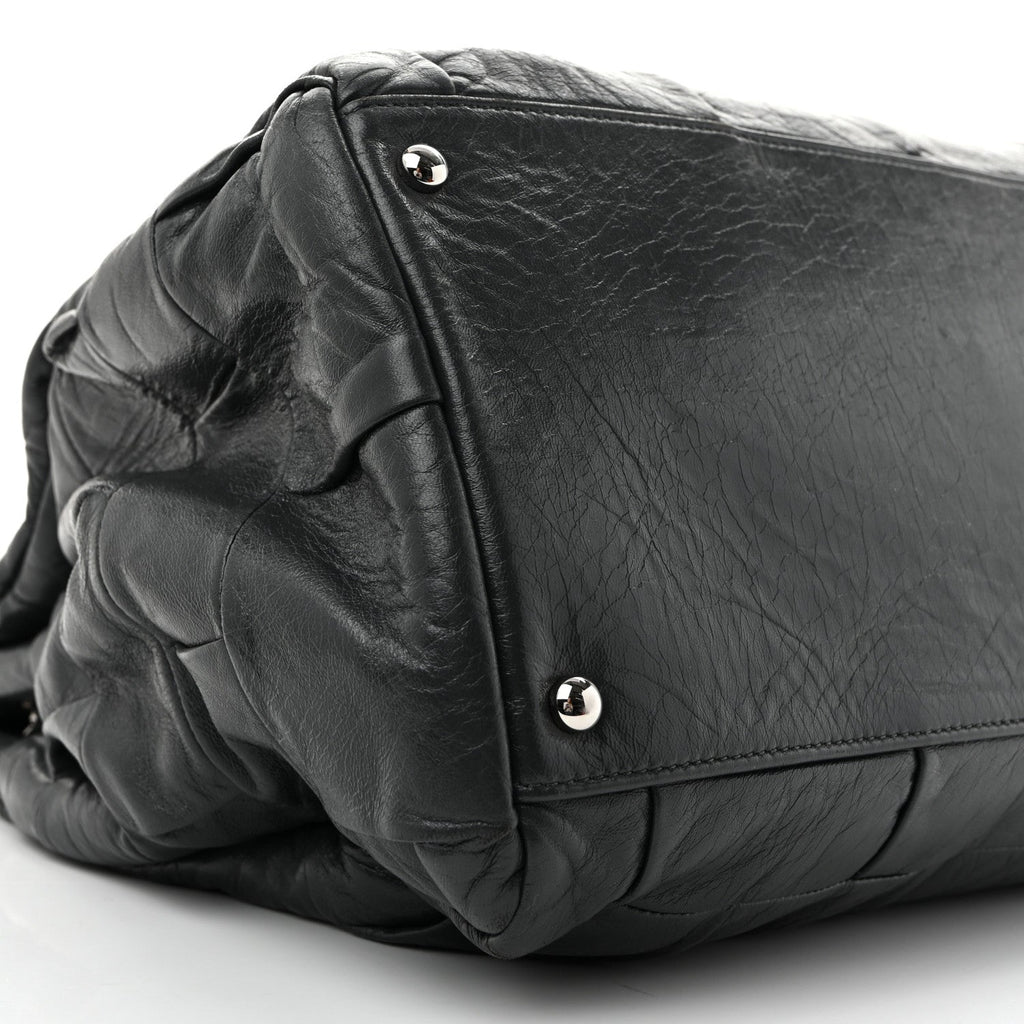 Lambskin Igloo Shoulder Bag Dark Grey