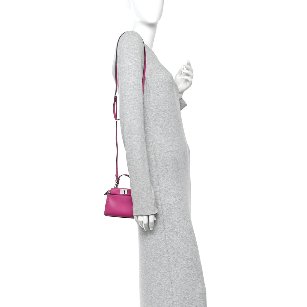 Nappa Micro Peekaboo Iconic Satchel Magenta